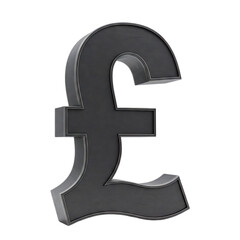 Metallic Pound Sterling Symbol - Finance, Economy, UK Currency