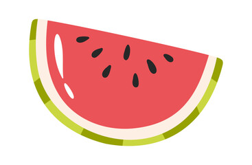 Juicy watermelon slice hand drawn