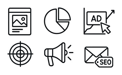 Simple design of rating and feedback icons with minimalist style.