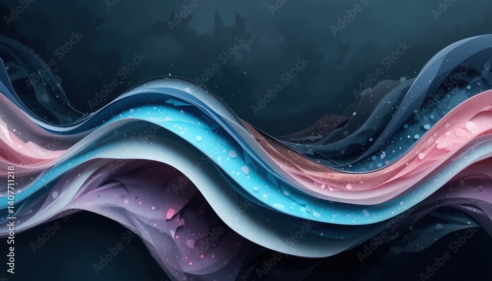 Poster fluid motion abstract art digital creation colorful waves modern design dynamic environment conceptu