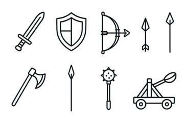 Gardening tools icons set with watering can, plant, gloves, trowel, fertilizer, spray bottle, sun.