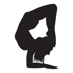 Vector Image of Yoga Silhouette, Gymnastics, Pilates Poses