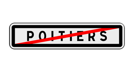 Panneau de sortie de Poitiers, Vienne, Nouvelle-Aquitaine