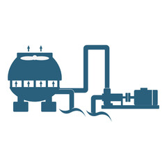 water cooling tower system daigram illustration