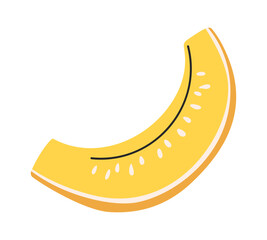 Juicy melon slice hand drawn