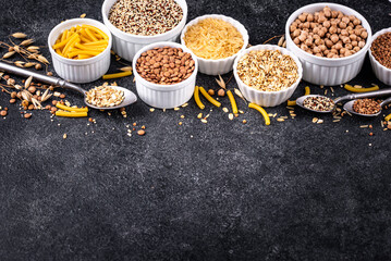 Various gluten free cereals and groats