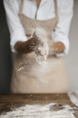 woman kneading dough