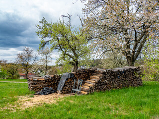 Brennholz Lager im Freien  © focus finder