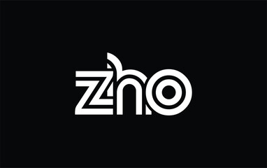 ZHO Creative Unique Modern Letter Logo Design. Stylized logo featuring a unique letter design, presenting abstract minimalist aesthetics and modern appeal.