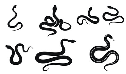 Snake Silhouette Pattern Collection