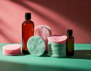 Accessoires Démaquillants Durables – Soin Naturel sur Fond Pastel