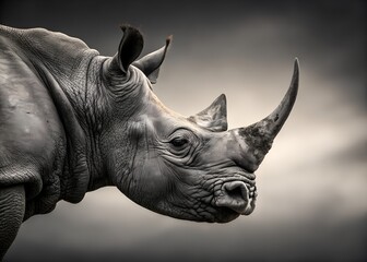 Fototapeta premium white rhino head