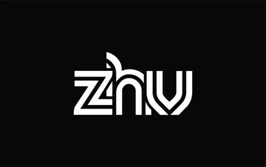 ZHV Creative Unique Modern Letter Logo Design. Stylized logo featuring a unique letter design, presenting abstract minimalist aesthetics and modern appeal.