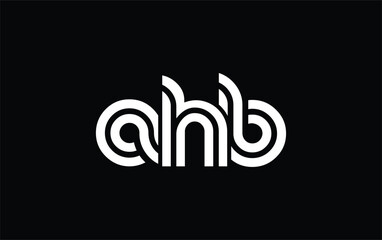 AHB Creative Unique Modern Letter Logo Design. Stylized logo featuring a unique letter design, presenting abstract minimalist aesthetics and modern appeal.