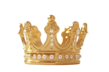 a gold crown with diamonds