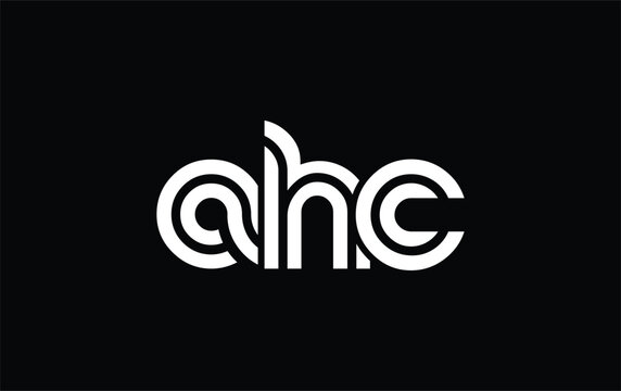 AHC Creative Unique Modern Letter Logo Design. Stylized logo featuring a unique letter design, presenting abstract minimalist aesthetics and modern appeal.