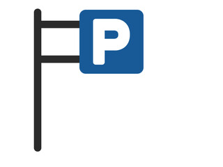 ポール付きのミニ標識の単品イラスト　駐車可