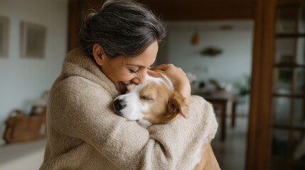 Heartwarming Dog and Owner Reunion in Cozy Home Setting
