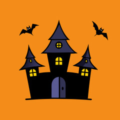 halloween background with castle