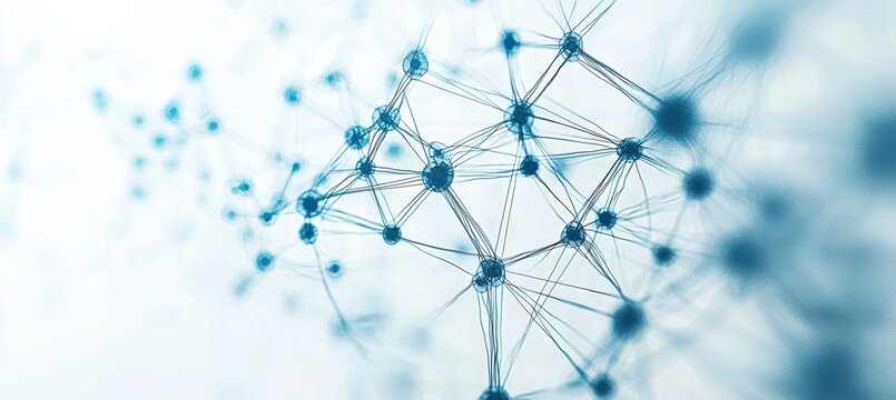 Minimalist abstract network visualization in blue tones fall setting