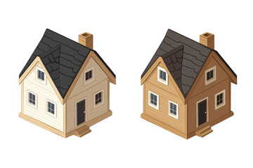 a couple of houses with a chimney