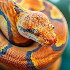 Fototapeta premium Close-up Snake Coiled, Nature