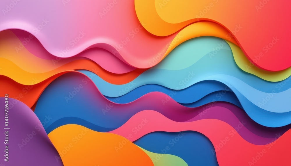 Poster color gradient composition create a smooth gradient of colors flowing through the arrangement, blend