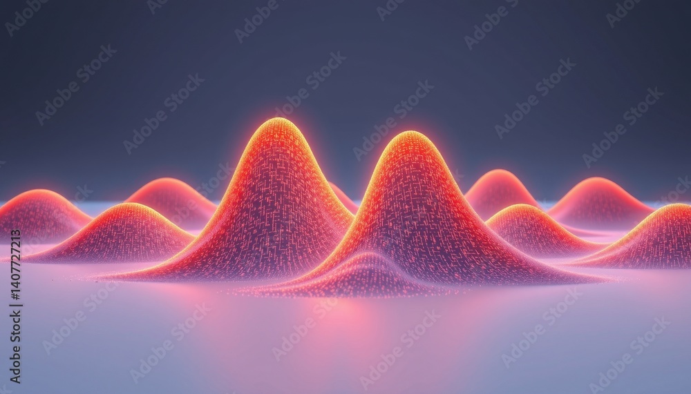 Poster dynamic pulse visualization create a 3d representation of a pulsating waveform with glowing edges, s