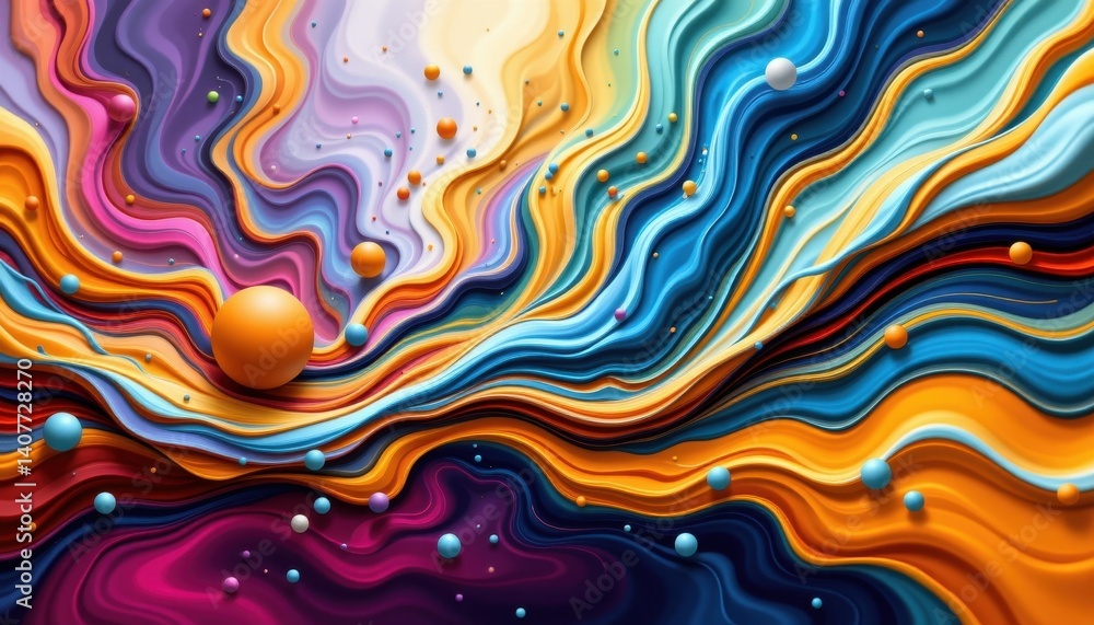 Aufkleber abstract fluid dynamics create a dynamic abstract composition where colors blend and swirl, evoking 