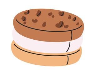 Ice-cream sandwich hand drawn dessert