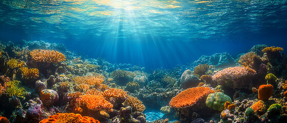 Coral reef underwater ocean life marine ecosystem scuba diving nature view