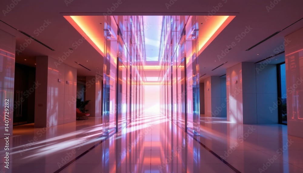 Poster luminous abstract architecture create an abstract architectural design using sleek crystal blocks, e