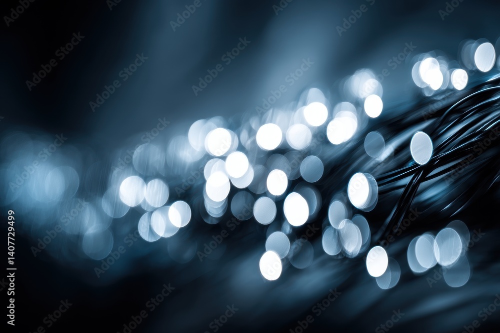Poster abstract background of defocused lights and dark fibres creating a dreamy atmosphere, suitable for d