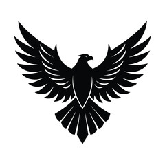 Obraz premium Eagle Silhouette with Spread Wings