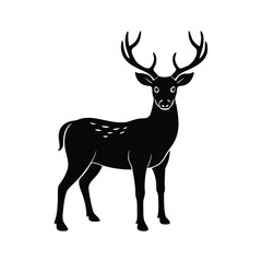 Fototapeta premium Deer Stag Silhouette Minimalist Design
