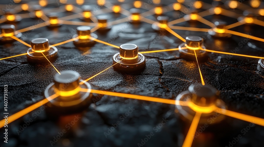 Poster network connection: abstract visualization of global interconnectivity