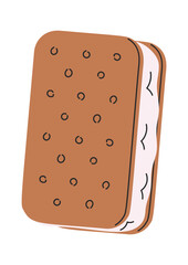 Hand drawn ice-cream cookie sandwich