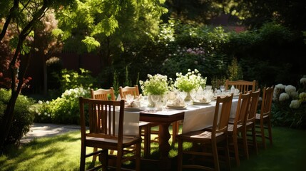 fresco wooden table garden