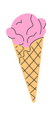 Ice-cream cone hand drawn gelato