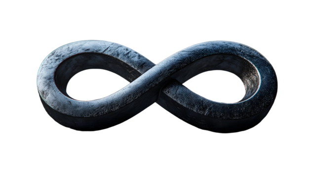 Artistic representation of the infinity symbol resting on a dark, textured surface symbolizing endless possibilities and eternal concepts in honor of international infinity day