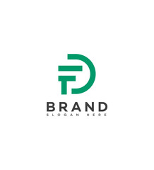 Modern Minimalist DF, FD Logo Design Brand Identity