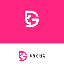 Modern DG monogram logo design brand identity template