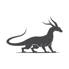 A bold, stylized silhouette of a basilisk dragon, perfect for logos, emblems, or graphic design projects.