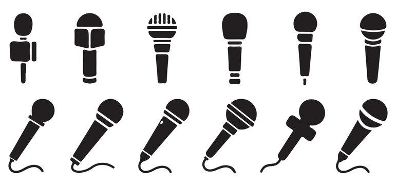 Microphone icon set. microphone collection. vector eps 10