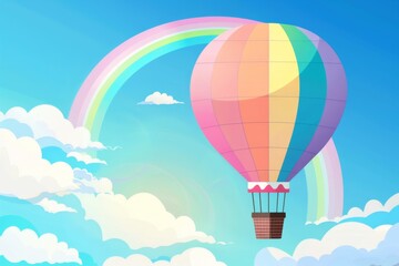 Vibrant Hot Air Balloon Soars