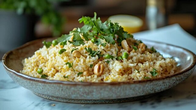 poha with peanuts and lemon garnish video indian food