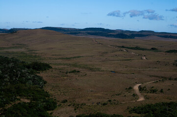 Trail through the vast natural grasslands