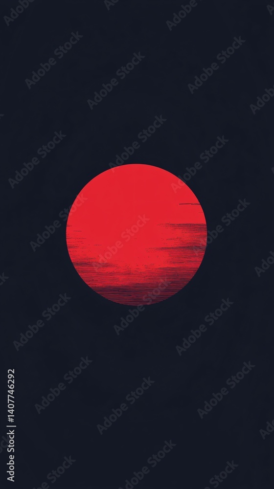 Aufkleber red planet with stripes appearing on dark background