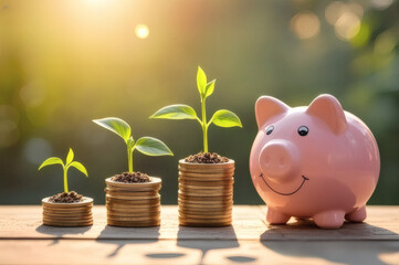 Piggy Bank Ready for Graduation with Financial Savings
