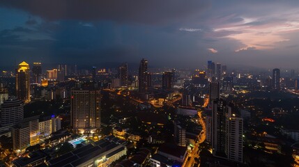 Fototapeta premium Kuala Lumpur Twin Towers: Iconic Skyscrapers of Malaysia's Metropolis